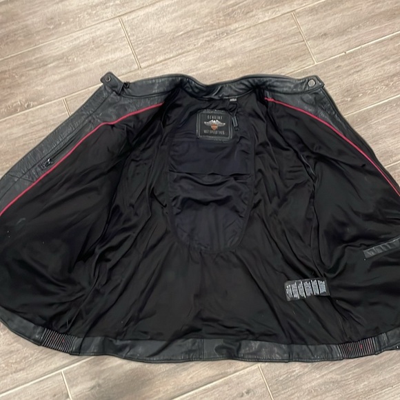 Harley Davidson Leather Riding Jacket with pink Skull detail on back SZ 2XL - Picture 7 of 10